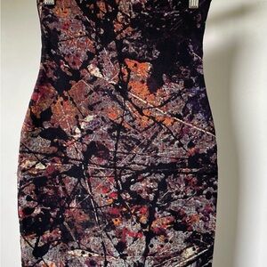 Dolce & Gabbana Strapless Skirt in Black, Orange, and Purple